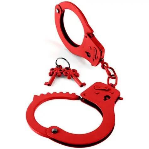 Esposas Anodizadas Rojas Seguras Uso Rudo Fetish